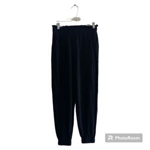 Doe & Rae black paper bag waist pants with pockets 100% cotton